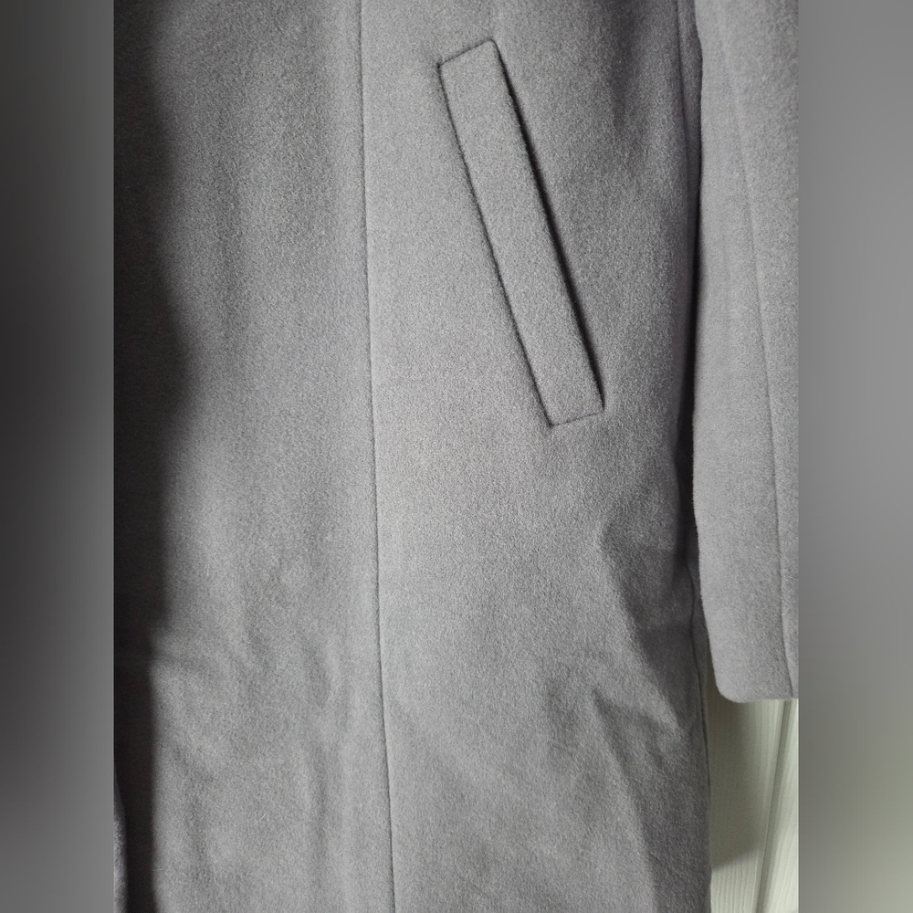 NWOT Garnet Hill Gray Ribbon Candy Ruffle Front Wool Coat Size 18 - Picture 6 of 16